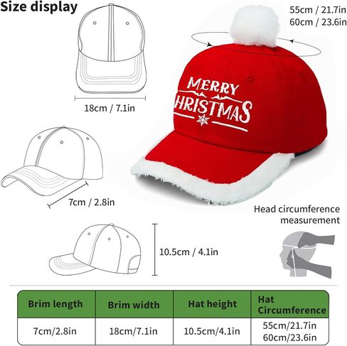 قبعات عيد الميلاد المجيد للرجال والنساء، قبعة سانتا حمراء قابلة للتعديل للجنسين مع كرة قطيفة in Kuwait