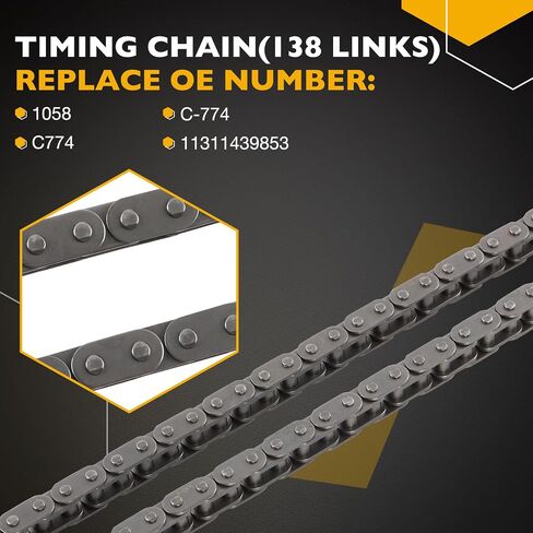 1.6L Engine Timing Chain Kit With Sprocket, Compatible with 2007-2015 Mini Cooper R56 R57, 11-16 Countryman R60, 2013-2016 Paceman R61, 1.6L DOHC 4Cyl Engine, Replace# C774 9-5887 in Saudi Arabia