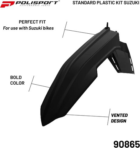 Polisport Motocross (MX) Restyling Kit for Suzuki RM 125/250 (2001-2008) Dirt Bike – OEM Quality, Durable, Flexible & Perfect Fit – Black in Saudi Arabia