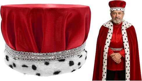 قبعة Nicky Bigs Novelties للبالغين من Royal King Queen Pageant Crown قابلة للطي قابلة للطي، زي الهالوين الرسمي للحفلات الراقصة مقاس متوسط in Kuwait