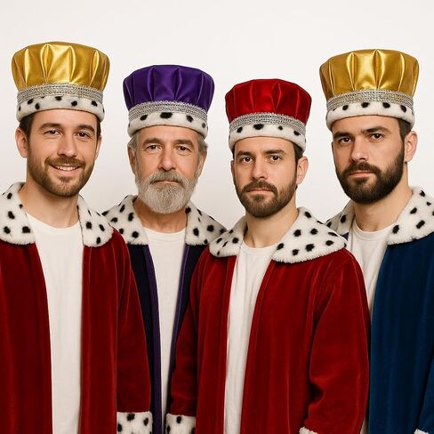 قبعة Nicky Bigs Novelties للبالغين من Royal King Queen Pageant Crown قابلة للطي قابلة للطي، زي الهالوين الرسمي للحفلات الراقصة مقاس متوسط in Kuwait