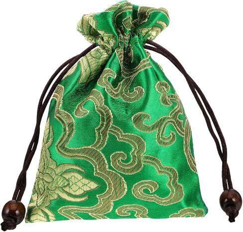 Kisangel Drawstring Jewelry Pouch Bag, Traditional Silk Brocade Gift Storage for Chinese Weddings Year Sachets Organizer Accessories in Saudi Arabia
