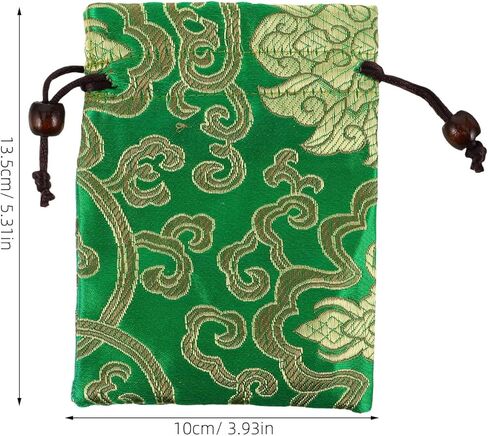 Kisangel Drawstring Jewelry Pouch Bag, Traditional Silk Brocade Gift Storage for Chinese Weddings Year Sachets Organizer Accessories in Saudi Arabia