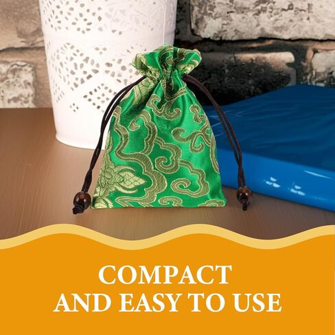 Kisangel Drawstring Jewelry Pouch Bag, Traditional Silk Brocade Gift Storage for Chinese Weddings Year Sachets Organizer Accessories in Saudi Arabia