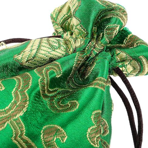 Kisangel Drawstring Jewelry Pouch Bag, Traditional Silk Brocade Gift Storage for Chinese Weddings Year Sachets Organizer Accessories in Saudi Arabia