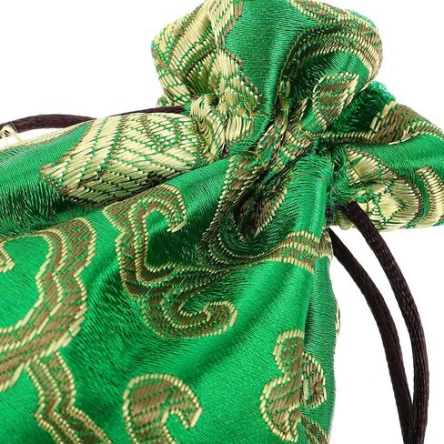 Kisangel Drawstring Jewelry Pouch Bag, Traditional Silk Brocade Gift Storage for Chinese Weddings Year Sachets Organizer Accessories in Saudi Arabia