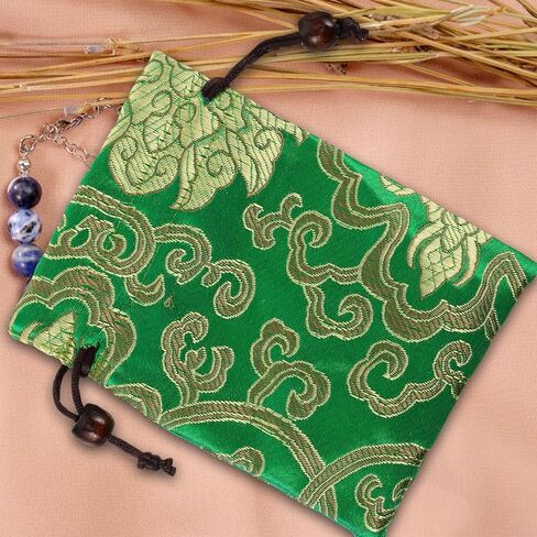 Kisangel Drawstring Jewelry Pouch Bag, Traditional Silk Brocade Gift Storage for Chinese Weddings Year Sachets Organizer Accessories in Saudi Arabia