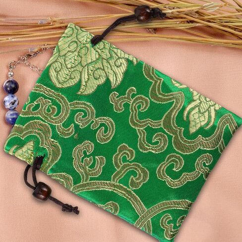 Kisangel Drawstring Jewelry Pouch Bag, Traditional Silk Brocade Gift Storage for Chinese Weddings Year Sachets Organizer Accessories in Saudi Arabia