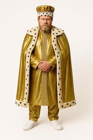 قبعة Nicky Bigs Novelties للبالغين من Royal King Queen Pageant Crown قابلة للطي قابلة للطي، زي الهالوين الرسمي للحفلات الراقصة مقاس متوسط in Kuwait