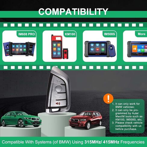 Autel Universal Key Fob لسيارات BMW، MaxiIM IKEY IKEYBW004AL، استبدال المفتاح الذكي بجودة OE، مفتاح فارغ للمركبة، العمل مع KM100، تعلم IMMO، إنشاء المفاتيح/استنساخها، قراءة/كتابة الرقاقة in Saudi Arabia
