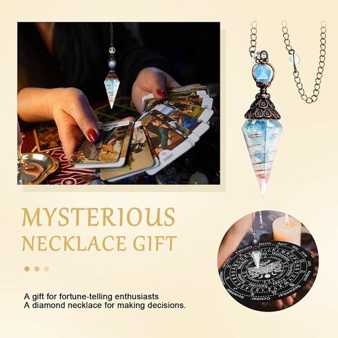 Hexagonal Resin Crystal Pendulum for Dowsing Divination - Energy Balancing Spiritual Tool with Copper Chain, Witchcraft Supplies for Meditation and Chakra Healing ﻿ in Saudi Arabia