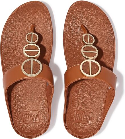 صندل نسائي من FitFlop Thong Halo ذو حواف معدنية عند أصابع القدم in Kuwait