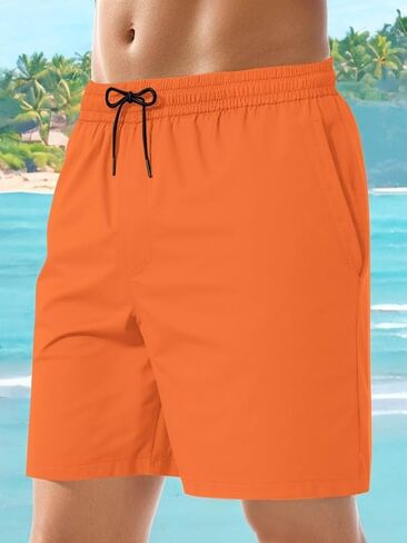 Men's Swim Trunks Water Pattern Quick Drying Beach Swimming Board Shorts with Compression Liner and Pockets in Saudi Arabia