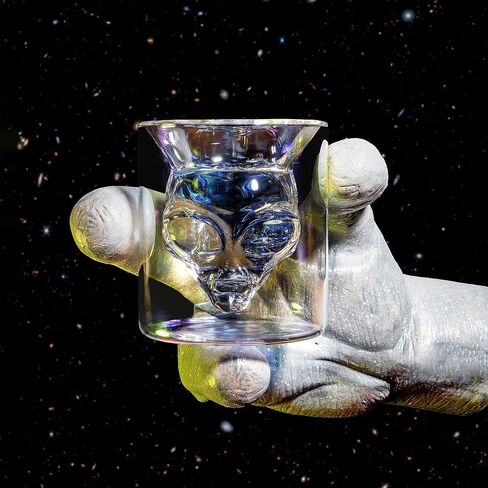 NASA Astronaut Glasses - 7 oz Set of 2 Double Wall Iridescent Drinkware with NASA symbol and Artemis Patch - Unique Glassware for Space Enthusiasts - Keeps Drinks Cold Longer in Saudi Arabia