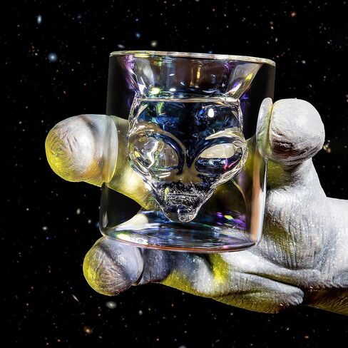 NASA Astronaut Glasses - 7 oz Set of 2 Double Wall Iridescent Drinkware with NASA symbol and Artemis Patch - Unique Glassware for Space Enthusiasts - Keeps Drinks Cold Longer in Saudi Arabia