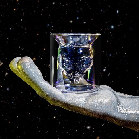 NASA Astronaut Glasses - 7 oz Set of 2 Double Wall Iridescent Drinkware with NASA symbol and Artemis Patch - Unique Glassware for Space Enthusiasts - Keeps Drinks Cold Longer in Saudi Arabia