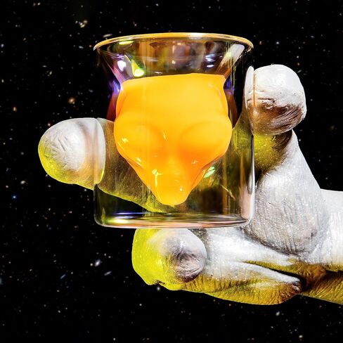 NASA Astronaut Glasses - 7 oz Set of 2 Double Wall Iridescent Drinkware with NASA symbol and Artemis Patch - Unique Glassware for Space Enthusiasts - Keeps Drinks Cold Longer in Saudi Arabia