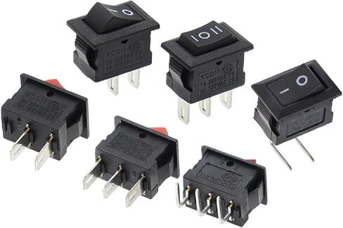 KCD11 الروك التبديل 10 * 15mm مفتاح زر الضغط الصغير ON-Off/ON-Off-ON 2 Pins / 3 Pins 3A 250VAC / 6A 125VAC 10x15mm 3pin ON-Off أسود in Saudi Arabia