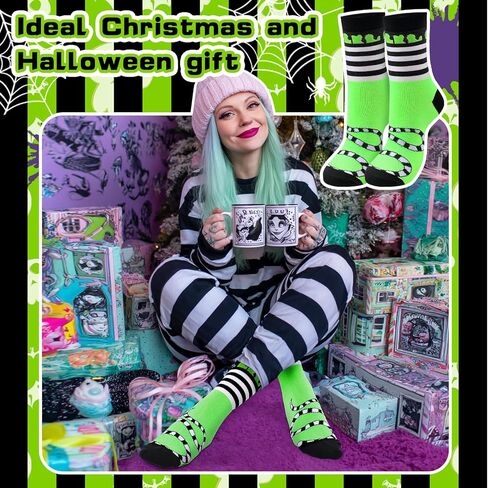 6 Pairs Halloween Horror Socks Halloween Sandworm Costumes Scary Calf Length Socks Gifts for Scary Movie Lover in Saudi Arabia