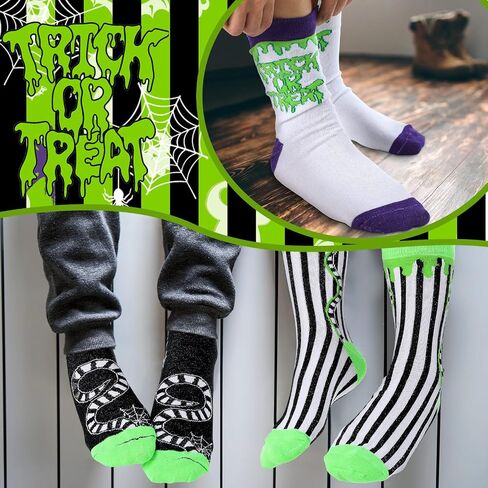 6 Pairs Halloween Horror Socks Halloween Sandworm Costumes Scary Calf Length Socks Gifts for Scary Movie Lover in Saudi Arabia