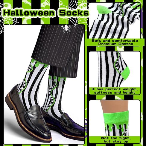 6 Pairs Halloween Horror Socks Halloween Sandworm Costumes Scary Calf Length Socks Gifts for Scary Movie Lover in Saudi Arabia