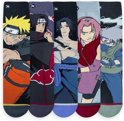 مجموعة هدايا Odd Sox–Men’s Crew Sock Gift Box - 5 جوارب ملونة ومريحة ومميزة - رائعة لمحبي الحبوب والرسوم المتحركة in Saudi Arabia