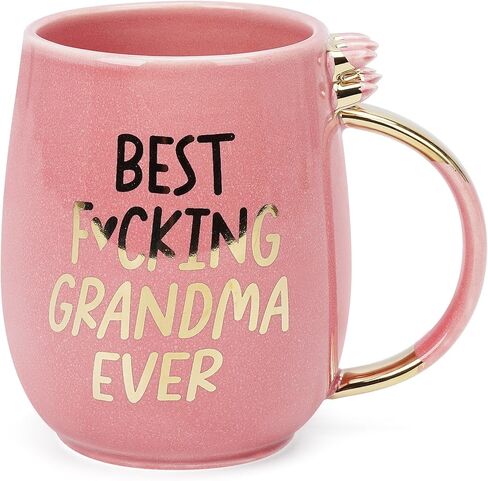 Hendson Grandma Birthday Gifts - Best Grandma Ever - Funny Gift For Nana, New Grandma, Pregnancy Announcement For Grandparents, Grandma To Be, Grandmother - Pink Marble Mug, 11.5oz Coffee Cup in Saudi Arabia