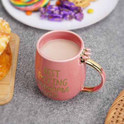 Hendson Grandma Birthday Gifts - Best Grandma Ever - Funny Gift For Nana, New Grandma, Pregnancy Announcement For Grandparents, Grandma To Be, Grandmother - Pink Marble Mug, 11.5oz Coffee Cup in Saudi Arabia