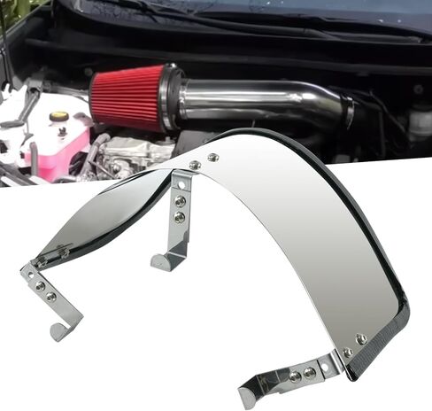 Universal Air Intake Filter Cover with Protective Edge Design Heat Shield Stainless Steel Compatible with 2.5-3.5" Cone Filter Silver in Saudi Arabia
