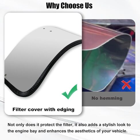 Universal Air Intake Filter Cover with Protective Edge Design Heat Shield Stainless Steel Compatible with 2.5-3.5" Cone Filter Silver in Saudi Arabia