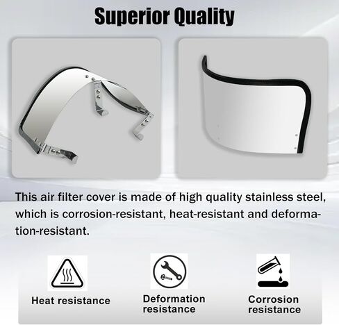 Universal Air Intake Filter Cover with Protective Edge Design Heat Shield Stainless Steel Compatible with 2.5-3.5" Cone Filter Silver in Saudi Arabia