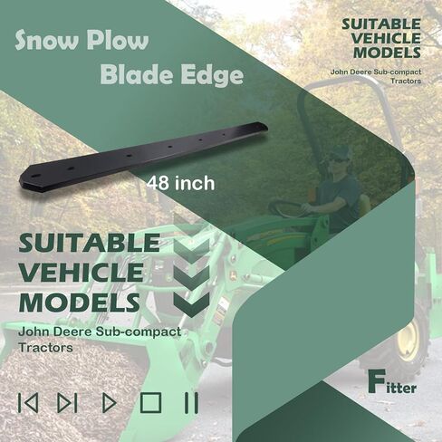 Qagea Heavy Duty Snow Plow Blade Edge Compatible with John Deere Sub-Compact Tractors Replaces M120139 (48 inch) in Saudi Arabia