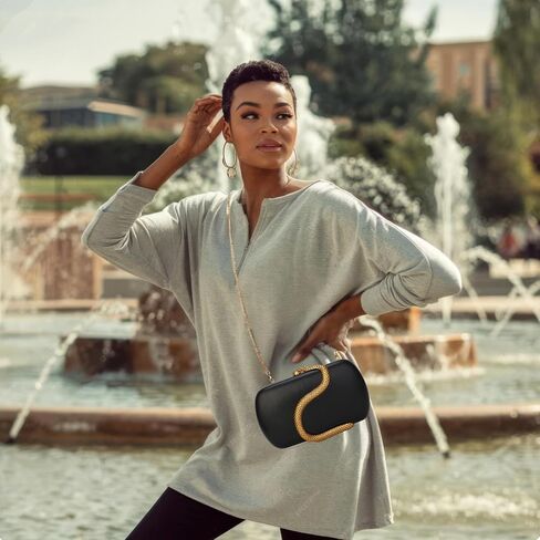 Clutch Purse for Women Evening Handbags Ladies Vintage Womens Crossbody Shoulder Bags PU Clutches with Detachable Chains in Kuwait