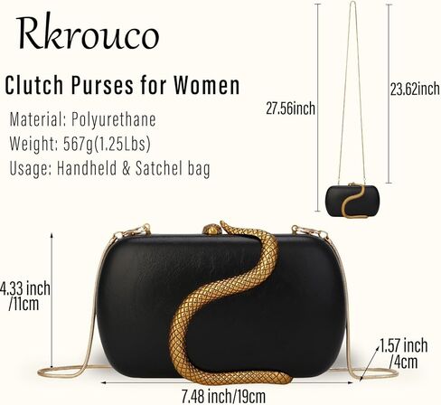 Clutch Purse for Women Evening Handbags Ladies Vintage Womens Crossbody Shoulder Bags PU Clutches with Detachable Chains in Kuwait