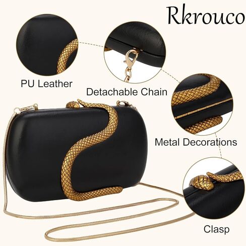 Clutch Purse for Women Evening Handbags Ladies Vintage Womens Crossbody Shoulder Bags PU Clutches with Detachable Chains in Kuwait