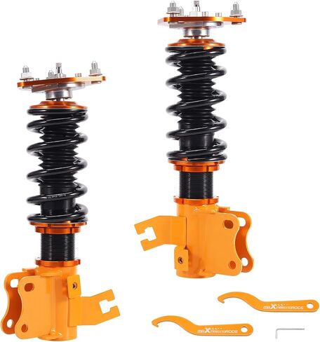 maxpeedingrods قطعتان من اللفائف الأمامية لنيسان S13 240SX 1989-1994، طقم تعليق كويلوفيرز قابل للتعديل 24 مستوى، طقم خفض الارتفاع قابل للتعديل، ذهبي in Saudi Arabia
