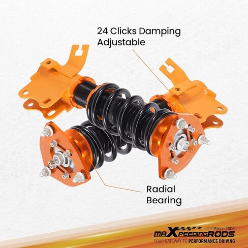 maxpeedingrods قطعتان من اللفائف الأمامية لنيسان S13 240SX 1989-1994، طقم تعليق كويلوفيرز قابل للتعديل 24 مستوى، طقم خفض الارتفاع قابل للتعديل، ذهبي in Saudi Arabia