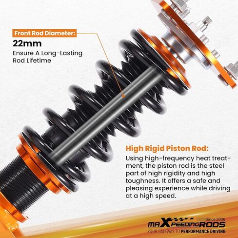 maxpeedingrods قطعتان من اللفائف الأمامية لنيسان S13 240SX 1989-1994، طقم تعليق كويلوفيرز قابل للتعديل 24 مستوى، طقم خفض الارتفاع قابل للتعديل، ذهبي in Saudi Arabia