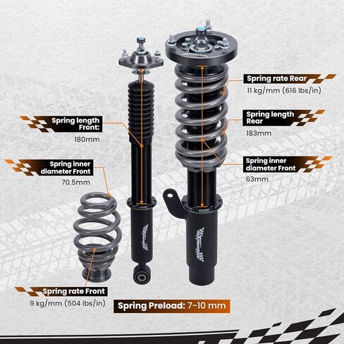 كويلوفيرس maxpeedingrods Racing Coilovers لهوندا سيفيك 1988-2000، لهوندا CR-X 1988-1991، لCR-X Delsol 93-97، لأكيورا إنتيجرا 1990-2001، 24 مستوى كويلوفر قابل للتعديل، مجموعة خفض T7 مطورة in Saudi Arabia