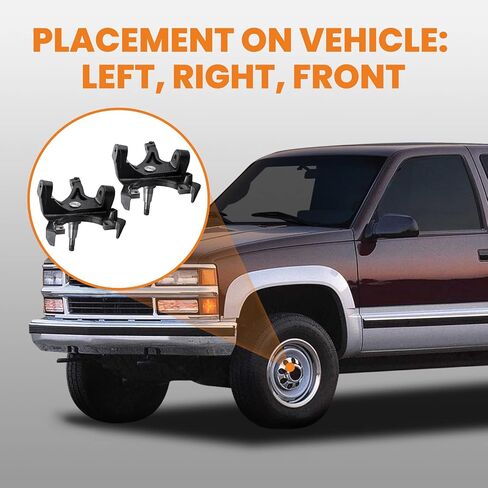 طقم خفض المغزل الأمامي 2 بوصة من maxpeedingrods لسيارة Chevy Silverado/GMC Sierra C1500 C2500 1988-1998، لسيارة Chevy Suburban C1500 C2500 1992-1999 مع دوارات 1.25 بوصة in Saudi Arabia