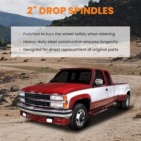 طقم خفض المغزل الأمامي 2 بوصة من maxpeedingrods لسيارة Chevy Silverado/GMC Sierra C1500 C2500 1988-1998، لسيارة Chevy Suburban C1500 C2500 1992-1999 مع دوارات 1.25 بوصة in Saudi Arabia
