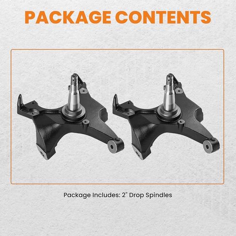 طقم خفض المغزل الأمامي 2 بوصة من maxpeedingrods لسيارة Chevy Silverado/GMC Sierra C1500 C2500 1988-1998، لسيارة Chevy Suburban C1500 C2500 1992-1999 مع دوارات 1.25 بوصة in Saudi Arabia