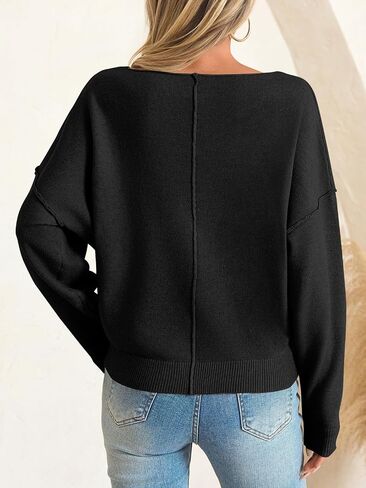 Saodimallsu Womens Off The Shoulder Sweater Boat Neck Batwing Sleeve Knit Pullover 2025 Cute Casual Trendy Jumper Tops in Saudi Arabia