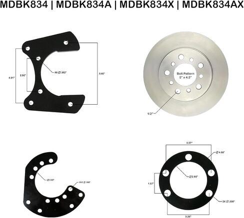 أنبوب مضمن متوافق مع مجموعة تحويل القرص الخلفي من Mopar مع دوارات مثقوبة ومثقوبة بشكل متقاطع مع دعامات كابل الفرامل الإلكترونية in Kuwait