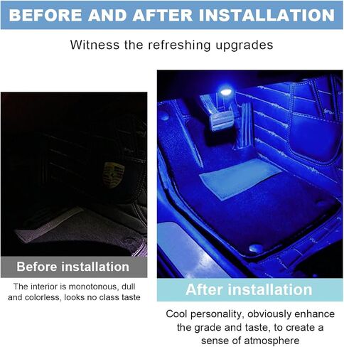 مصابيح LED داخلية للسيارة، مجموعة إضاءة نيون محيطة للسيارة مع جهاز تحكم عن بعد، مجموعة إضاءة LED للديكور الليلي مع منفذ USB للسيارة والحديقة والمطبخ المنزلي (ملونة) in Saudi Arabia