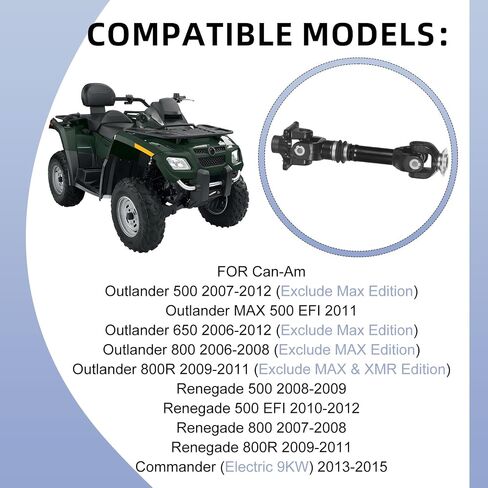 عمود محرك المروحة الخلفية 703500801 لـ Can-Am Outlander Renegade 500 650 800/R Commander E 2006-2015 703500767 703500719 705500862 in Saudi Arabia