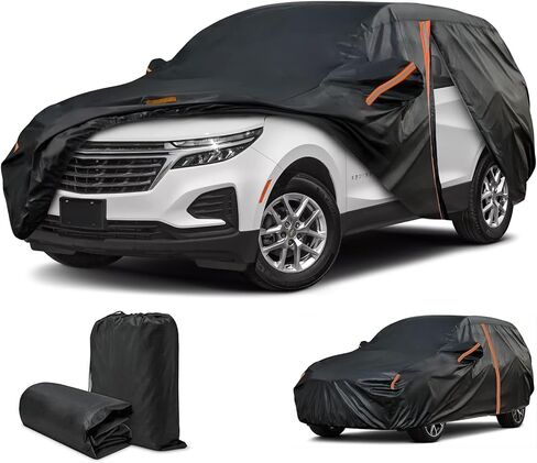 Car Cover for Chevy Equinox, Custom Fit Equinox Cover 2005-2025, Covers for Chevrolet Equinox, All Weather with Door Zipper/Reflective Strip/Windproof Bands, Sun UV Dust Wind Rain Snow Protection in Saudi Arabia