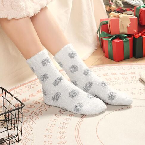 Fuzzy Socks for Women Soft Cozy Warm Fluffy Winter Gifts Slipper Plush Sleep Socks 5 Pairs in Saudi Arabia