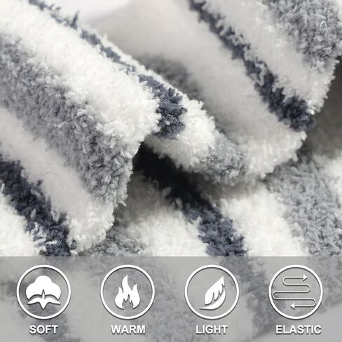 Fuzzy Socks for Women Soft Cozy Warm Fluffy Winter Gifts Slipper Plush Sleep Socks 5 Pairs in Saudi Arabia