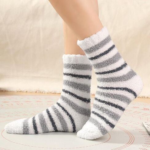 Fuzzy Socks for Women Soft Cozy Warm Fluffy Winter Gifts Slipper Plush Sleep Socks 5 Pairs in Saudi Arabia
